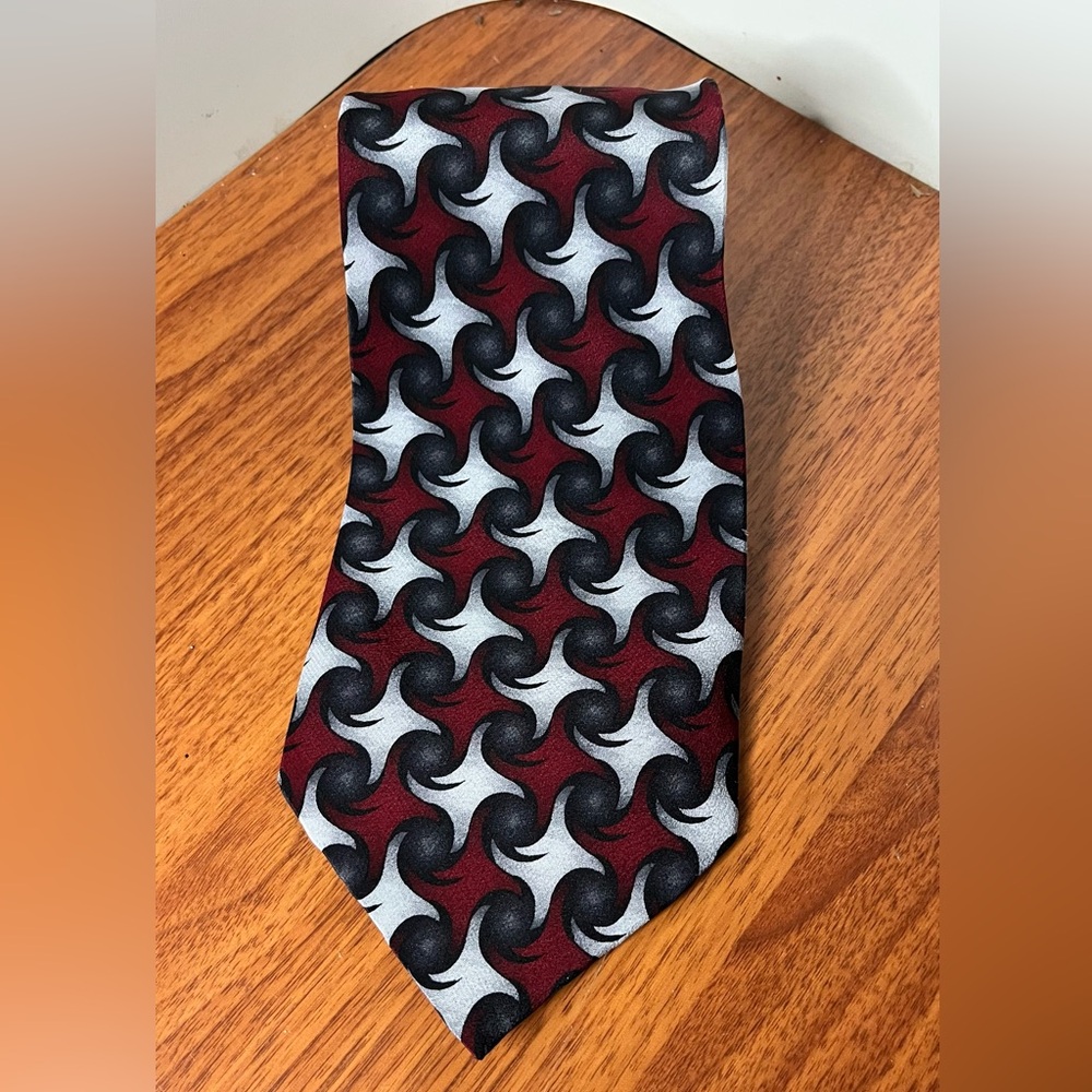 Grateful Dead Mens Twirling Sixth Set Silk Maroon Gray Black Neck Tie